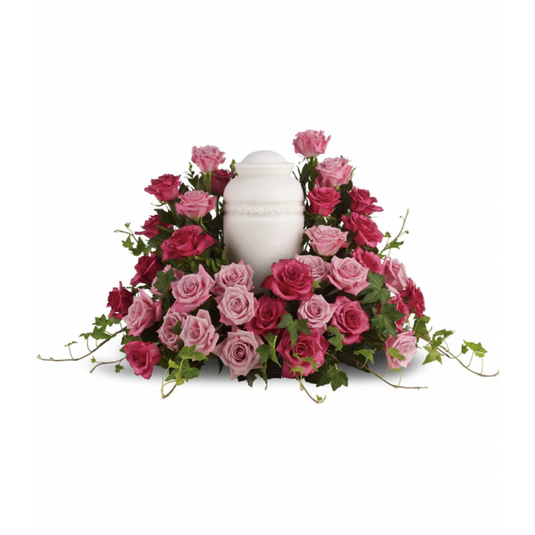 Rose Symphony urn arrangement