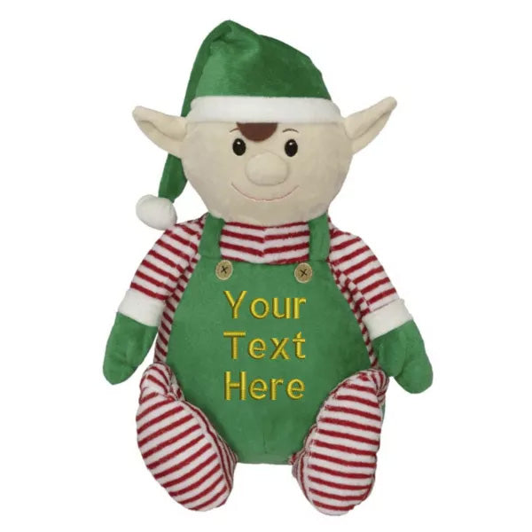 Stuffed Elf with Embroidered Belly - Things Engraved